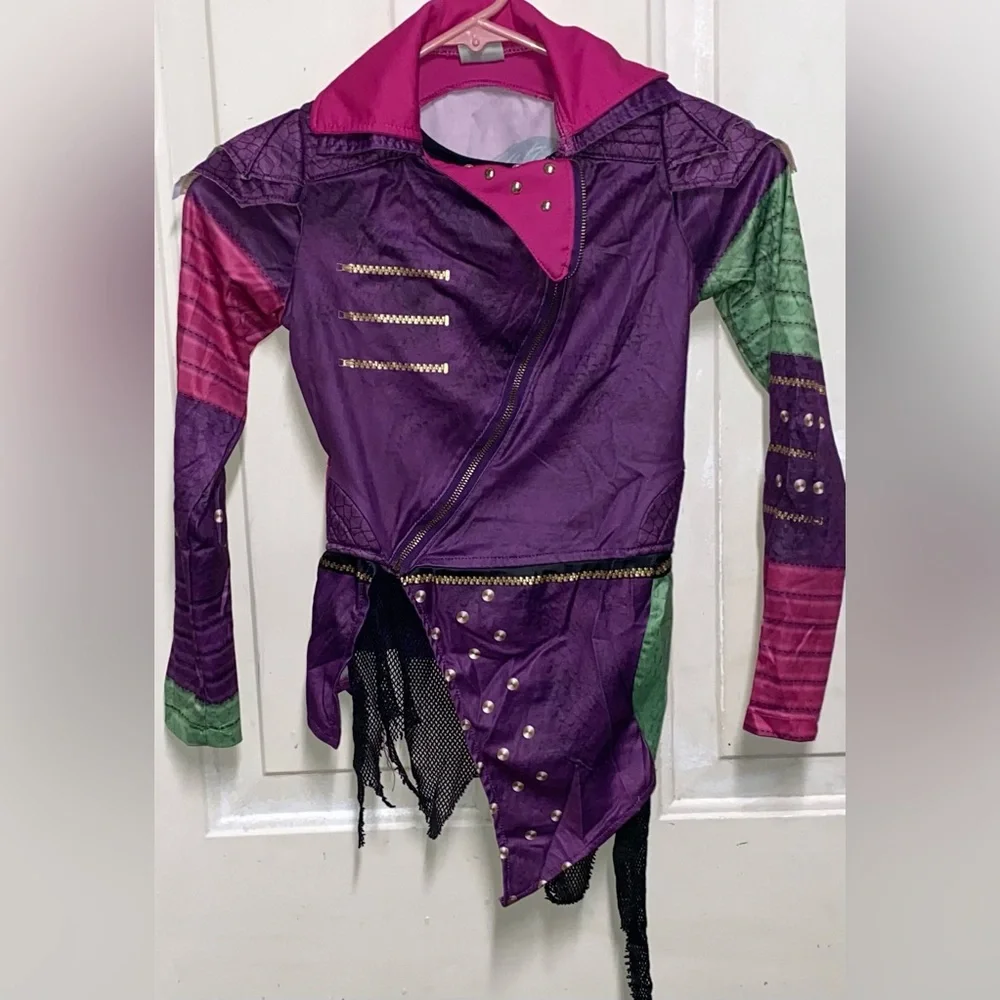 Disney Descendants Mal Costume Jacket Girls Purple Pink Studded Cosplay - Picture 4 of 6